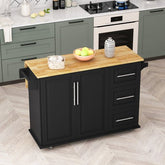 Bellemave® Kitchen Island Cart with 2 Door Cabinet and Three Drawers,43.31 Inch Width with Spice Rack,Towel Rack - Bellemave
